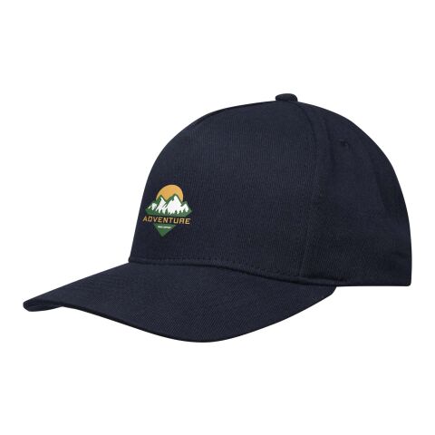 48h Express-Druck Werbeartikel Onyx 240 g/m² 5 Segmenten Aware recycelte Kappe – navy – mit Logo bedruckt