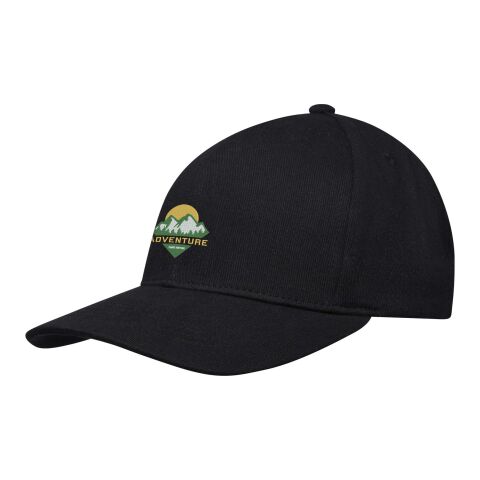 Werbeartikel Opal 240 g/m² 6 Segmenten Aware recycelte Kappe – schwarz – Cap / Kappe mit Logo bedruckt