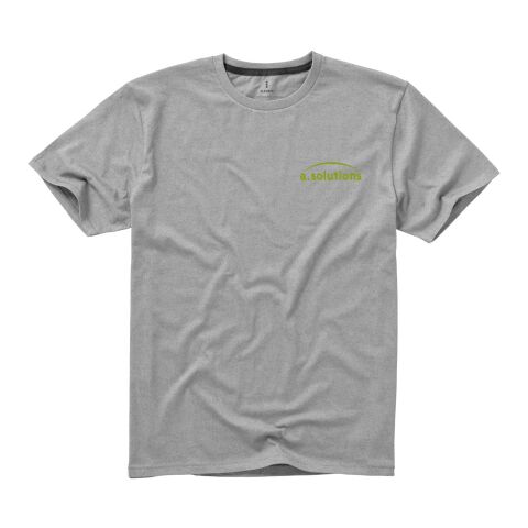 Werbeartikel Nanaimo T Shirt – grau meliert – L – mit Logo bedruckt