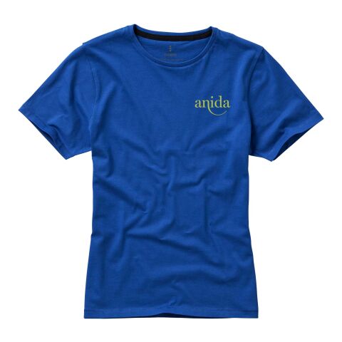 Werbeartikel Nanaimo Damen T Shirt – blau – S – mit Logo bedruckt