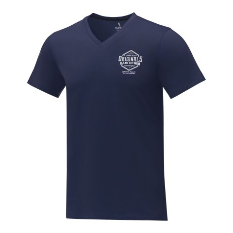 Werbeartikel Somoto T-Shirt mit V-Ausschnitt für Herren – navy – XXL – mit Logo bedruckt