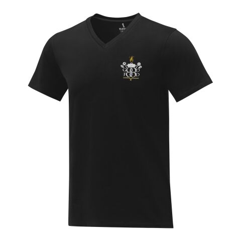 Werbeartikel Somoto T-Shirt mit V-Ausschnitt für Herren – schwarz – L – mit Logo bedruckt
