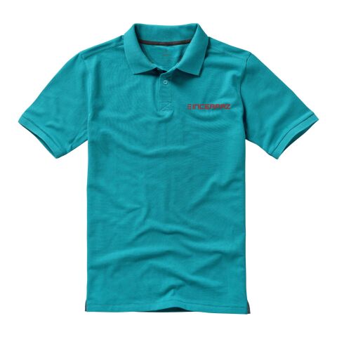 Werbeartikel Calgary Poloshirt – aquablau – L – mit Logo bedruckt