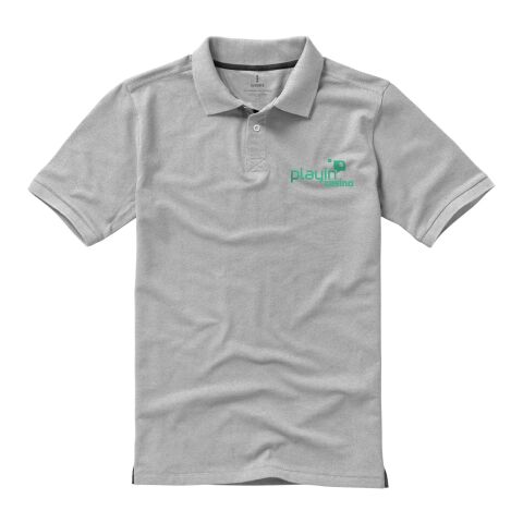 Werbeartikel Calgary Poloshirt – grau meliert – M – mit Logo bedruckt