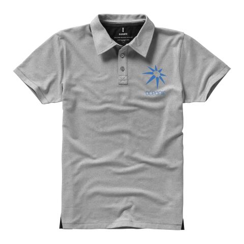 Werbeartikel Markham Poloshirt – grau meliert – 3XL – mit Logo bedruckt