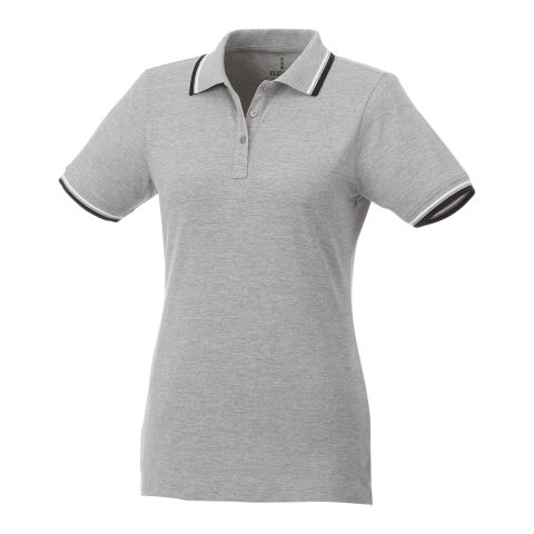 Fairfield Poloshirt mit weißem Rand für Damen Standard | grau meliert | XL | ohne Werbeanbringung | Nicht verfügbar | Nicht verfügbar | Nicht verfügbar
