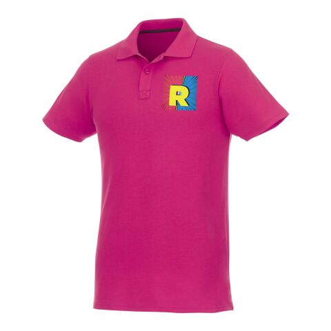 Werbeartikel Helios Poloshirt für Herren – magenta – XL – mit Logo bedruckt