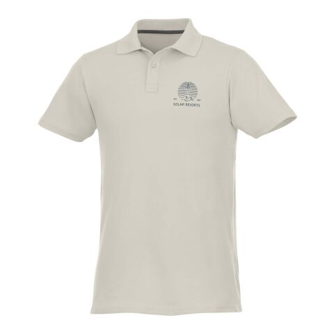 Werbeartikel Helios Poloshirt für Herren – hellgrau – M – mit Logo bedruckt