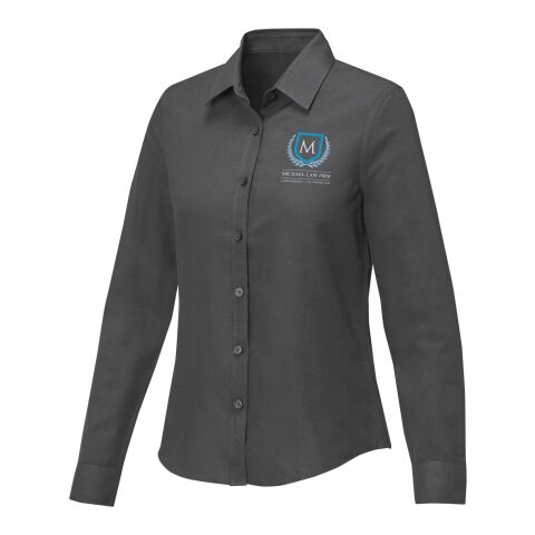 Werbeartikel Pollux Damen Shirt mit langen Ärmeln – storm grey – XXL – mit Logo bedruckt