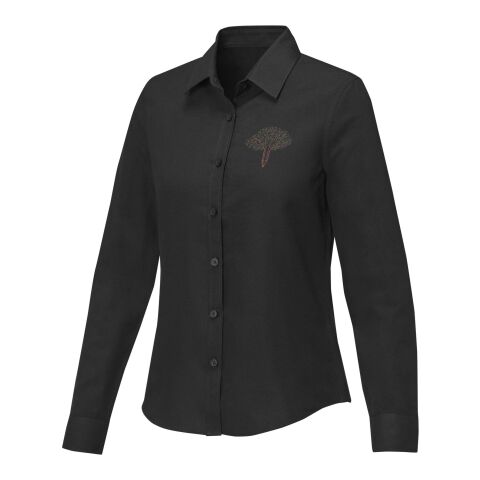 Werbeartikel Pollux Damen Shirt mit langen Ärmeln – schwarz – M – mit Logo bedruckt