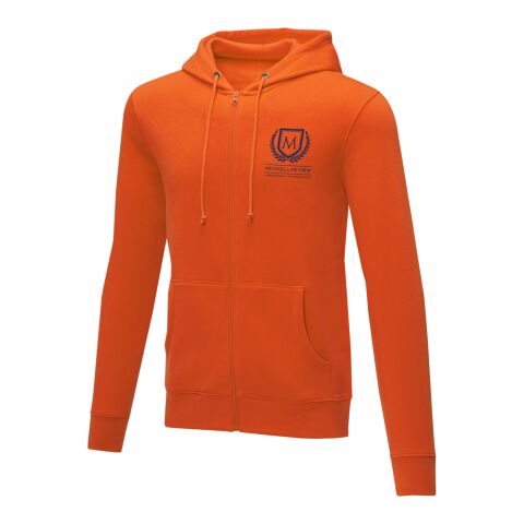 Werbeartikel Theron Hoodie mit Reißverschluss für Herren – orange – XXL – mit Logo bedruckt