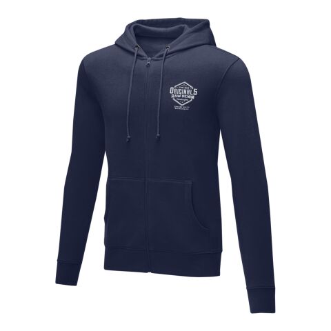 Werbeartikel Theron Hoodie mit Reißverschluss für Herren – navy – XXL – mit Logo bedruckt
