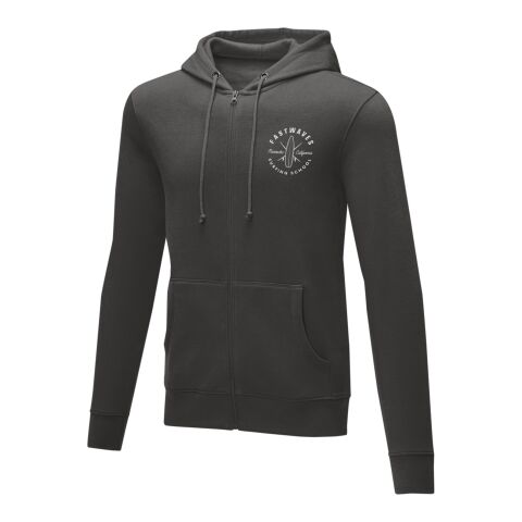 Werbeartikel Theron Hoodie mit Reißverschluss für Herren – storm grey – XXL – mit Logo bedruckt