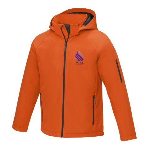 Werbeartikel Notus wattierte Softshell Herrenjacke – orange – S – mit Logo bedruckt