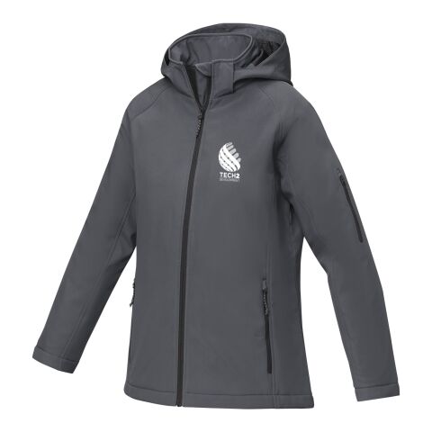 Werbeartikel Notus wattierte Softshell Damenjacken – storm grey – XL – mit Logo bedruckt