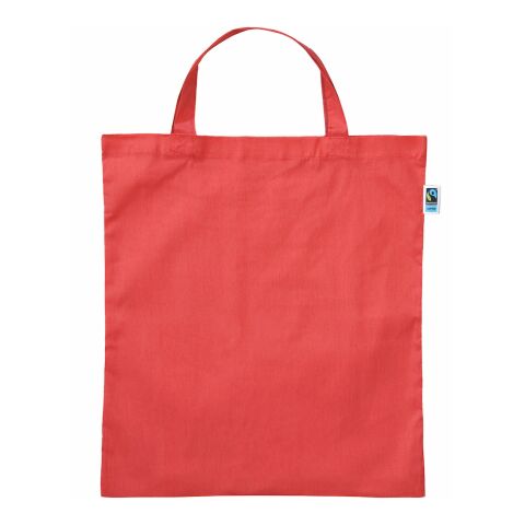 Fairtrade-Baumwolltasche kurze Henkel rot | ohne Werbeanbringung | ohne Werbeanbringung