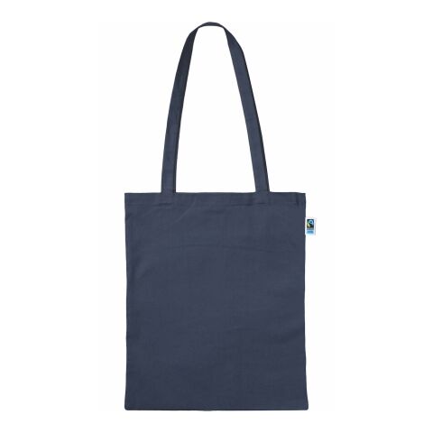 Fairtrade-Baumwolltasche lange Henkel marineblau | ohne Werbeanbringung | ohne Werbeanbringung