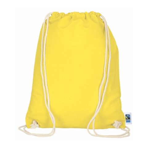 Turnbeutel 38x46 cm aus Fairtrade-Baumwolle gelb | 1-farbiger Druck | ohne Werbeanbringung
