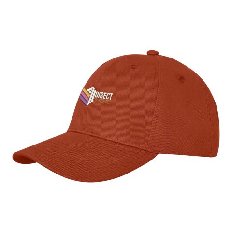Mitarbeitergeschenk Cap Davis Panel 6-Segment – brick – mit Logodruck 48h Express Belüftungsösen Metallverschluss klassisches Baseball Cap