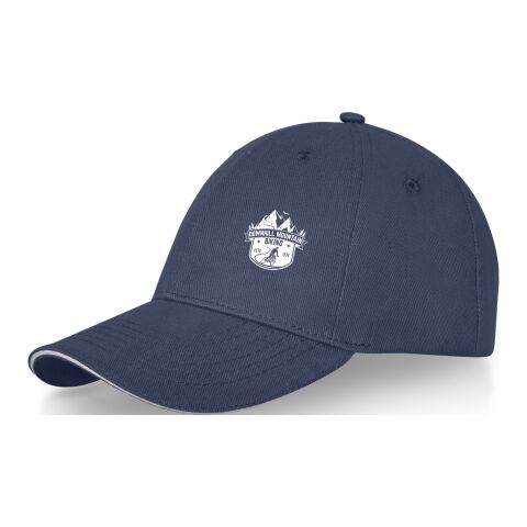 Werbeartikel Darton Sandwich Kappe mit 6 Segmenten – navy – mit Logo bedruckt