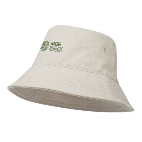 Werbeartikel Wicklow recycelter Sonnenhut – Oatmeal – Hut mit Logo bedruckt