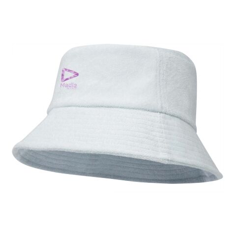 Werbeartikel Melo GRS-recycelter Sonnenhut aus Frottee – cloud blue – mit Logo bedruckt