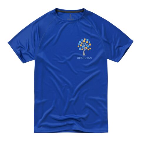 Nachhaltiger Werbeartikel Niagara T Shirt – blau – S – mit Logo bedruckt