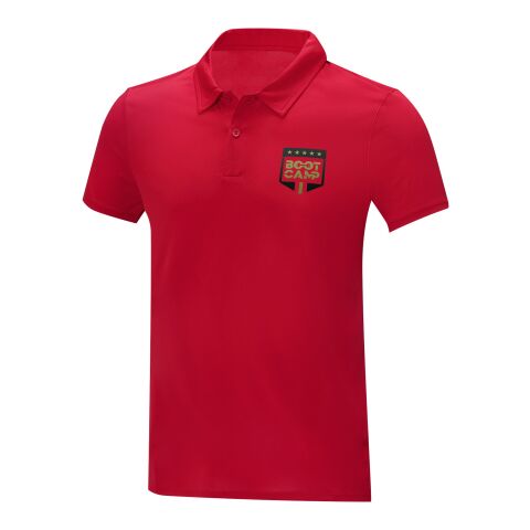 48h Express-Druck Werbeartikel Deimos Poloshirt cool fit mit Kurzärmeln für Herren – rot – 5XL – mit Logo bedruckt