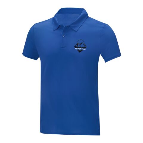 Werbeartikel Deimos Poloshirt cool fit mit Kurzärmeln für Herren – blau – XL – mit Logo bedruckt