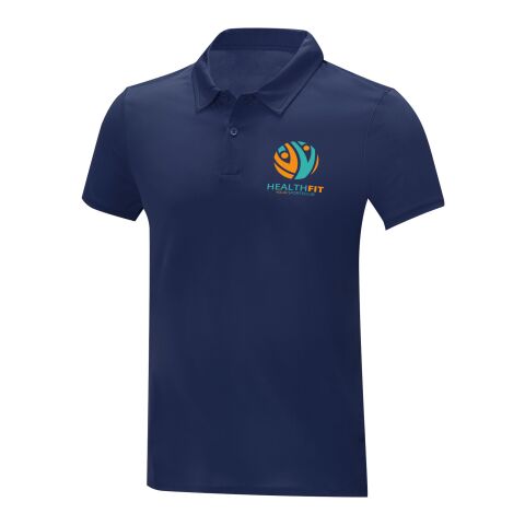 Werbeartikel Deimos Poloshirt cool fit mit Kurzärmeln für Herren – navy – XS – mit Logo bedruckt