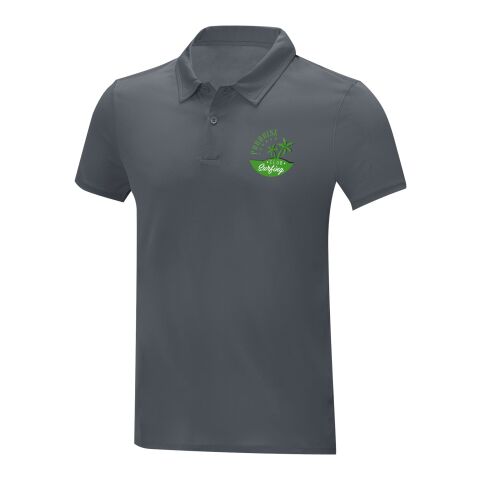 48h Express-Druck Werbeartikel Deimos Poloshirt cool fit mit Kurzärmeln für Herren – storm grey – XS – mit Logo bedruckt