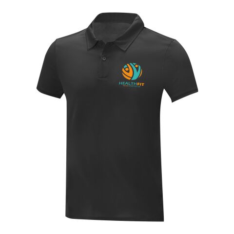 48h Express-Druck Werbeartikel Deimos Poloshirt cool fit mit Kurzärmeln für Herren – schwarz – L – mit Logo bedruckt