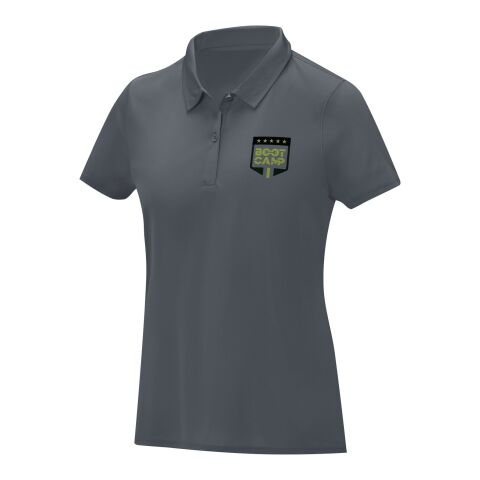 Werbeartikel Deimos Poloshirt cool fit mit Kurzärmeln für Damen – storm grey – XS – mit Logo bedruckt