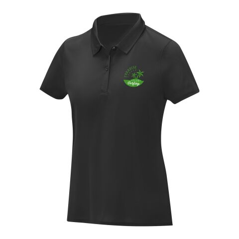 Werbeartikel Deimos Poloshirt cool fit mit Kurzärmeln für Damen – schwarz – XL – mit Logo bedruckt