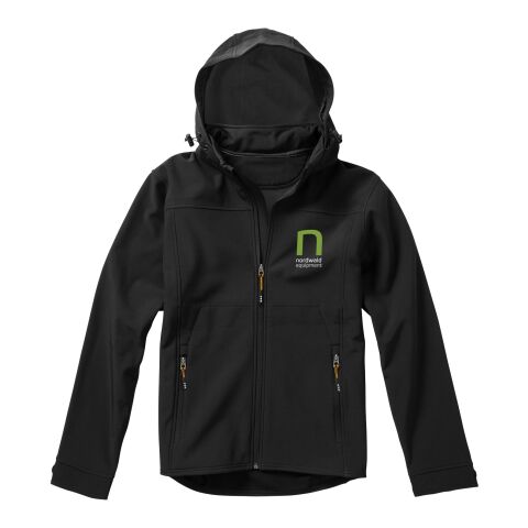 Werbeartikel Langley Softshell Jacke – schwarz – XXL – mit Logo bedruckt