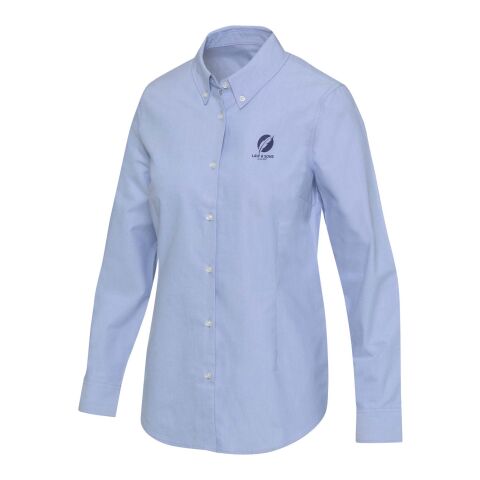 Werbeartikel Sphene Oxford Bluse – hellblau – L – mit Logo bedruckt