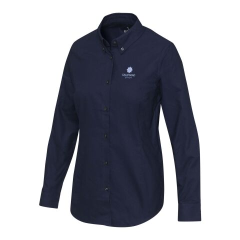 Werbeartikel Sphene Oxford Bluse – navy blue – XXS – mit Logo bedruckt