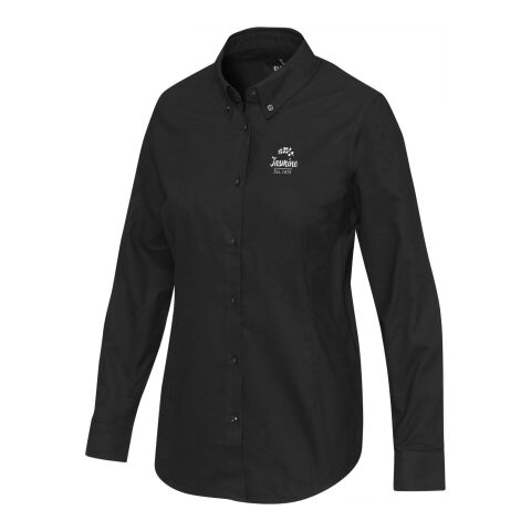 Werbeartikel Sphene Oxford Bluse – schwarz – XS – mit Logo bedruckt