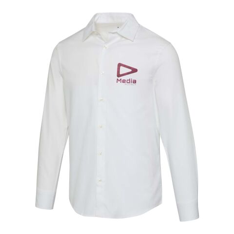 Werbeartikel Citrine Twill Hemd – weiß – L – mit Logo bedruckt
