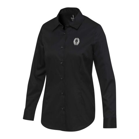 Werbeartikel Citrine Twill Bluse – schwarz – XXS – mit Logo bedruckt