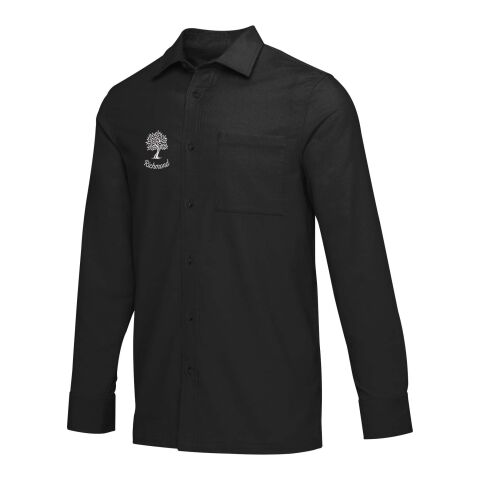 Werbeartikel Alum Hemd aus Cord Unisex – schwarz – XXS – mit Logo bedruckt