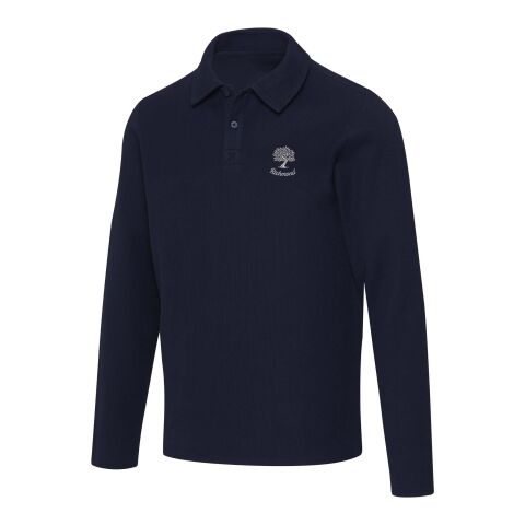 Werbeartikel Apollo Langarm Poloshirt Unisex – navy – 4XS – mit Logo bedruckt