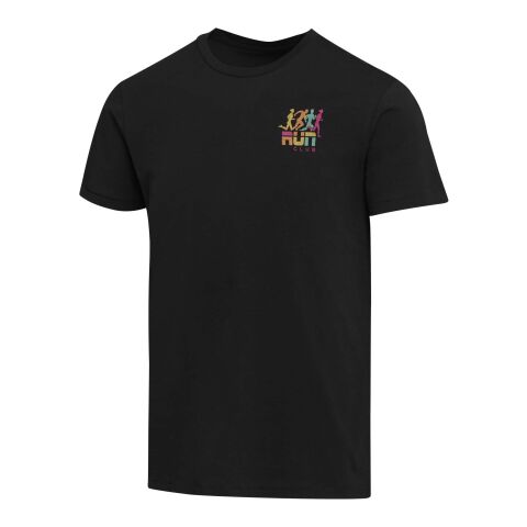 Werbeartikel Balfour Kurzärmeliges T-Shirt aus 200 g/m² Bio Baumwolle (OCS), unisex – schwarz – 4XS – mit Logo bedruckt