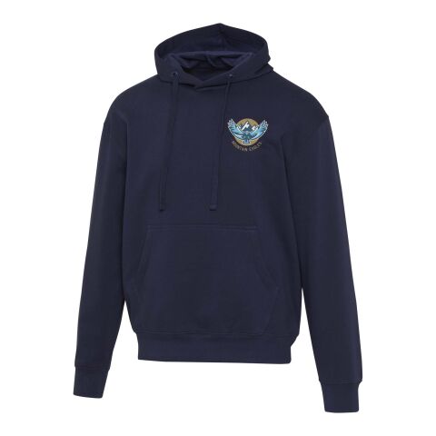 Werbeartikel Boris Kapuzenpullover in Übergröße aus recycelter 280 g/m2 Bio Baumwolle (OCS), unisex – navy