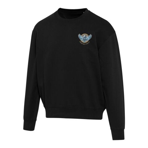 Werbeartikel Boris Pullover mit Rundhalsausschnitt in Übergröße aus recycelter 280 g/m2 Bio Baumwolle (OCS), unisex – schwarz