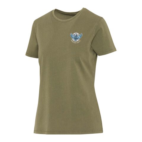 Werbeartikel Nanaimo Kurzärmeliges T-Shirt für Damen im Washed Look, 160 g/m2 – Forest Green2 – S – mit Logo bedruckt