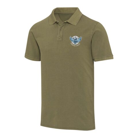 Werbeartikel Calgary Poloshirt für Herren im Washed Look, 200 g/m2 – forest green2 – 3XL – mit Logo bedruckt