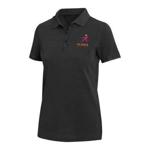 Calgary Poloshirt für Damen im Washed Look, 200 g/m2 Standard | schwarz | XXL | ohne Werbeanbringung | Nicht verfügbar | Nicht verfügbar | Nicht verfügbar
