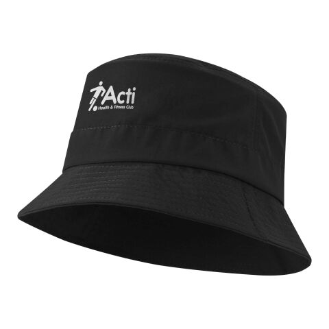 Mitarbeitergeschenk Sonnenhut Marisol – schwarz – mit 48h Express-Logodruck, UPF 50, Sonnenschutz, lässiger Bucket Hat für Sommerfeste