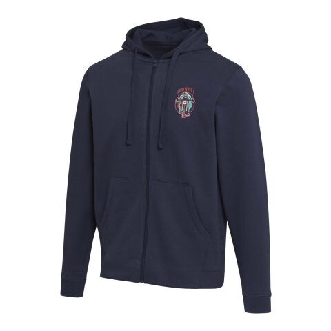 Werbeartikel Jasper Kapuzenpullover aus recycelter 280 g/m², Bio Baumwolle (OCS) unisex – navy – XL – mit Logo bedruckt